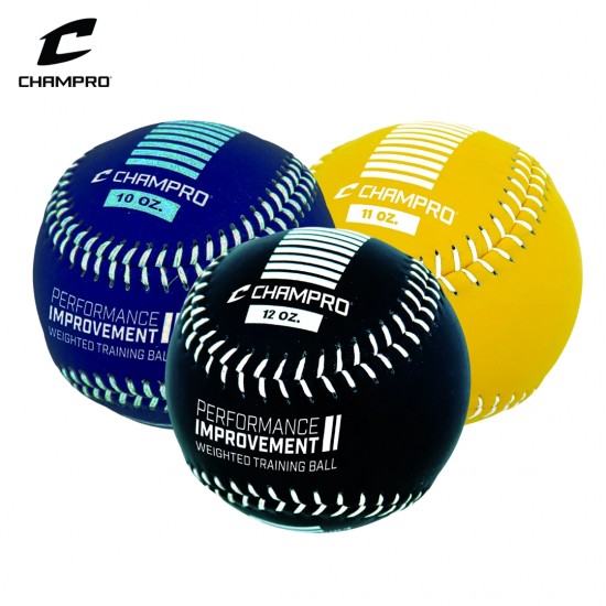 Pelotas de Peso Champro set de 3 para Entrenamiento de Béisbol 10oz, 11oz y 12oz