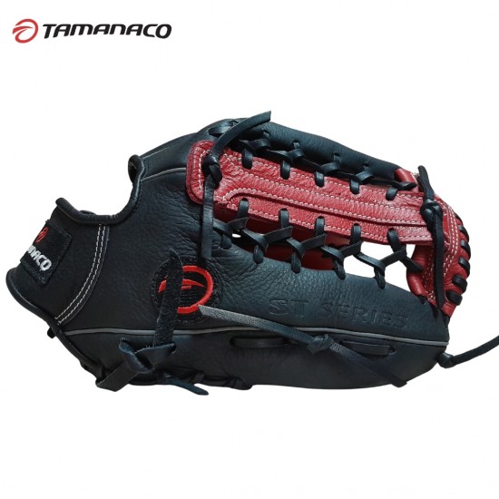 Guante Tamanaco ST-1302 13" Negro con rojo para béisbol y Softball| Resistente y Profesional