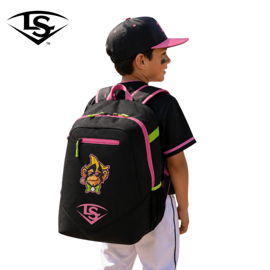 Mochila de Béisbol Louisville Slugger Party Animals Powerized Stick Pack WB5763701 Negra para Niños