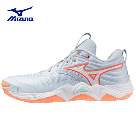 Zapatillas de Voleibol Mizuno Wave Momentum Elite | V1GC251284 | Blue Finch/White/Lava Orange | Volleyball Shoes | Dama