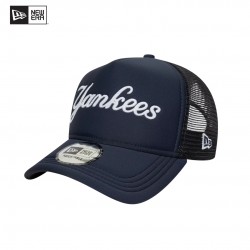 Gorra de camionero ajustable con marco en forma de A 9FORTY de los New York Yankees MLB Script Navy 60691182 I NEW ERA OFICIAL 