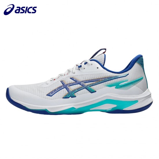 Zapatilla voleyball Indoor ASICS Netburner Ballistic FF 4 Hombre Blanco Azul I 1051A096-960