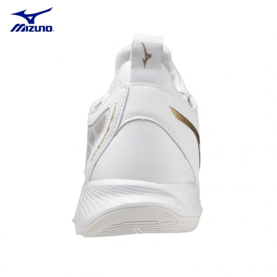 Zapatillas de Voleibol Mizuno Wave Dimension Blanco y Dorado I V1GC224068