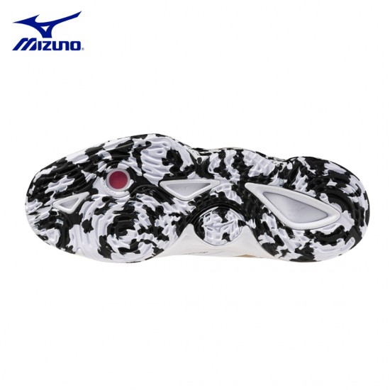 Zapatillas de Voleibol Mizuno Wave Momentum Elite Blanco/Negro/Dorado | Absorción de impactos Zapatillas de Voleibol Mizuno Wave Momentum Elite Blanco/Negro/Dorado | Absorción de impactos