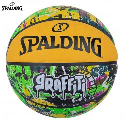 Balón de Baloncesto Spalding 84-374Z Graffiti Verde y Amarillo N°7