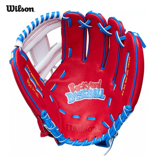 GUANTE DE BEISBOL  Wilson x Backyard Baseball Pablo Sanchez A450 11.5"  DERECHO Guante de Béisbol Juvenil | Youth Series WBW104207115