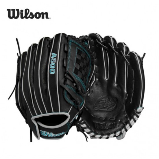 Guante de beisbol Wilson A500 Siren 12" Infield Softbol Juvenil 2024 – Negro/Teal I DERECHO Guante de beisbol Wilson A500 Siren 12" Infield Softbol Juvenil 2024 – Negro/Teal I DERECHO