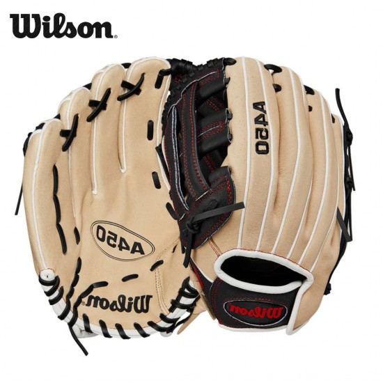 Guante de beisbol zurdo Wilson A450 12" H-Web Rubio/Negro/Rojo I WBW10147712 Guante de beisbol zurdo Wilson A450 12" H-Web Rubio/Negro/Rojo I WBW10147712