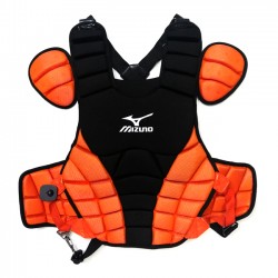 Pechera para Receptor Mizuno DryLite Adulto 16" Negra con Naranja